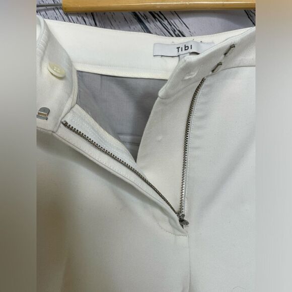 NWT Tibi Anson Cargo Skinny Pants with Back Hem Splits in Ivory Size 8 - Picture 5 of 11